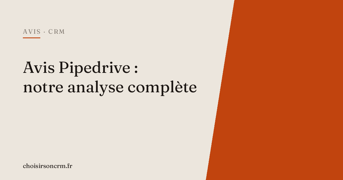 Avis Pipedrive CRM en 2026